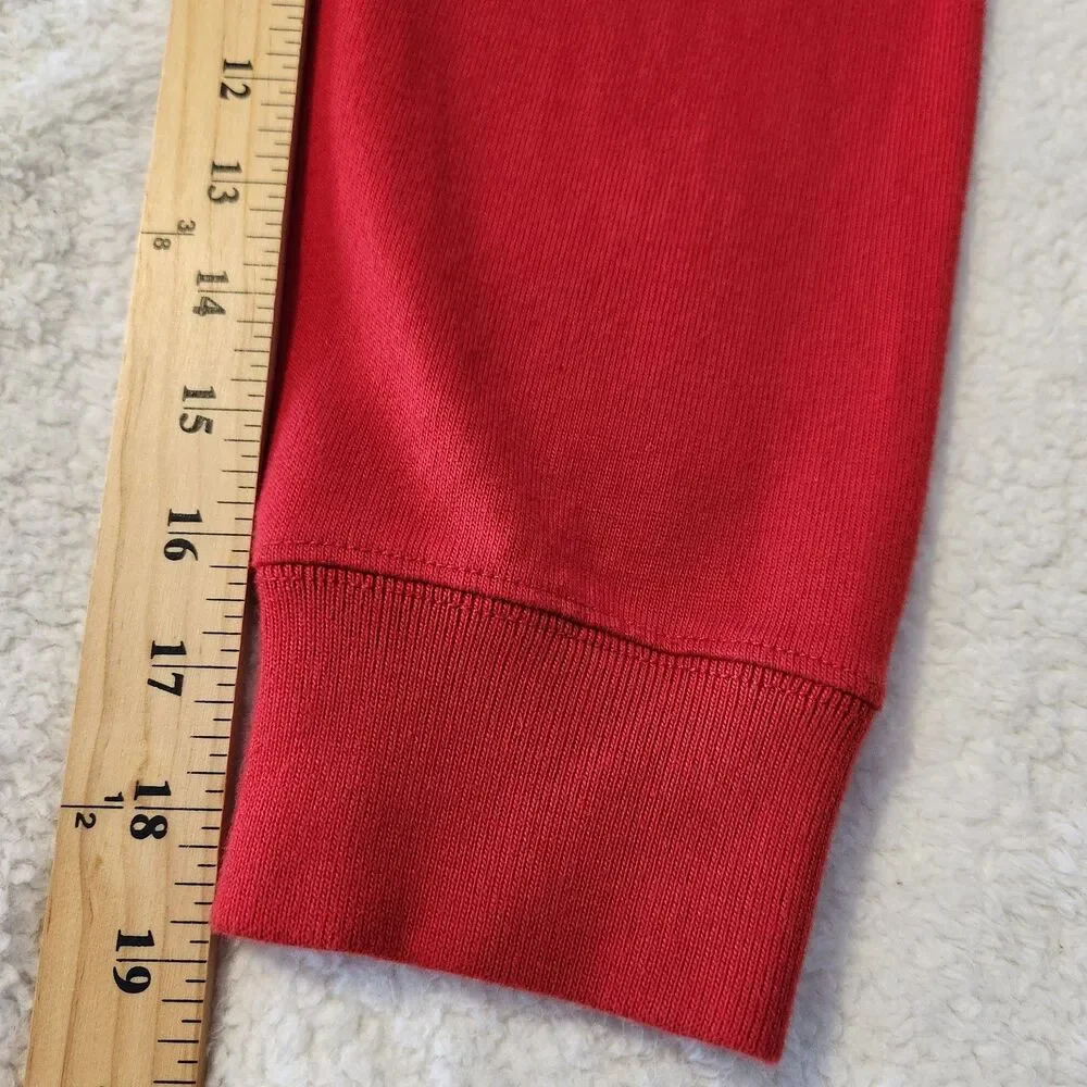 Vintage Polo Ralph Lauren Mens Red Rugby Long Sleeve Shirt Big Pony Size L